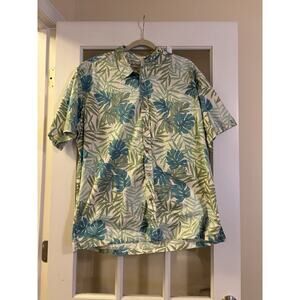 cooke street honolulu hawaii Leaf White and Green Button Up Men’s Size XL